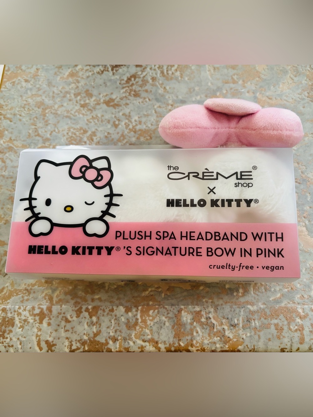 The Crème Shop x Hello Kitty Plush Spa Headband in Pink
